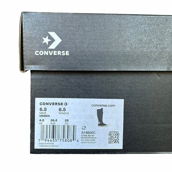 ⭐Converse Chuck Taylor XXHi Leather Straps 8.5 Women Sneaker Boots Black A16600C - Picture 7 of 8